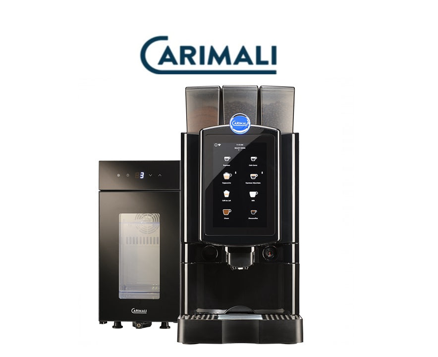 Carimali coffee machine on a white background