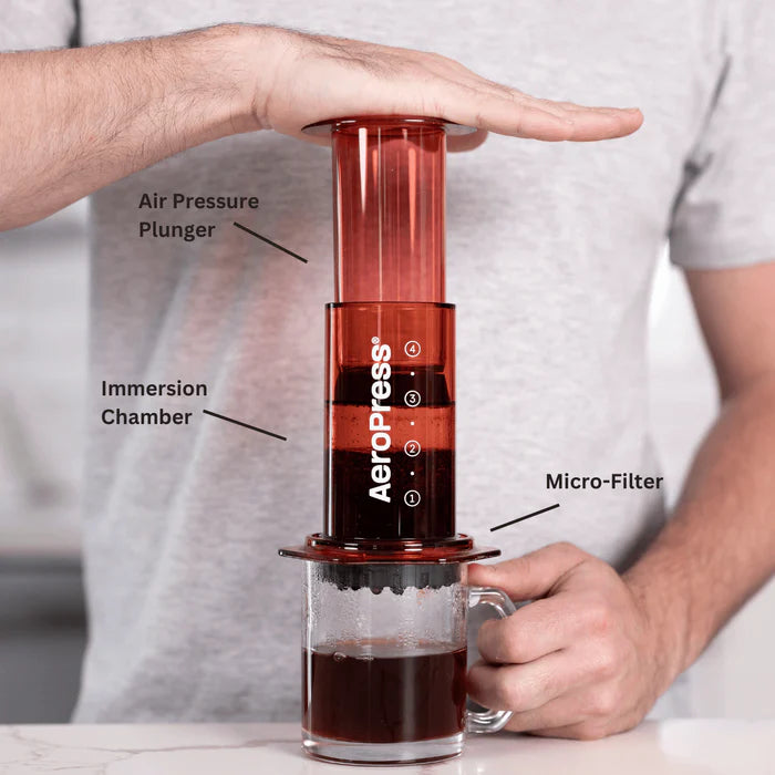 AeroPress Tinted Clear Coffee Maker Bundle (Free Filters)