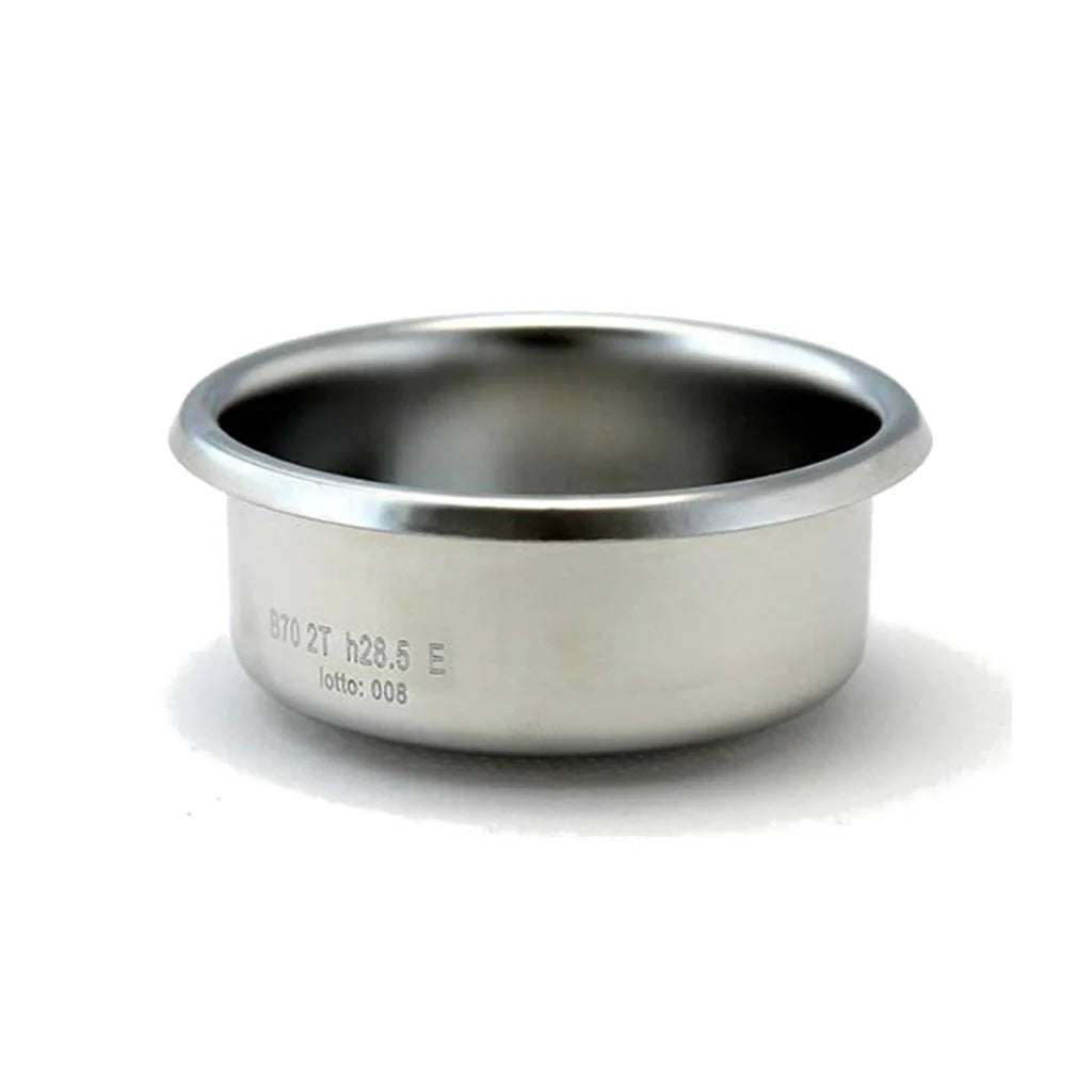 Stainless steel bowl with measurement details on a white background