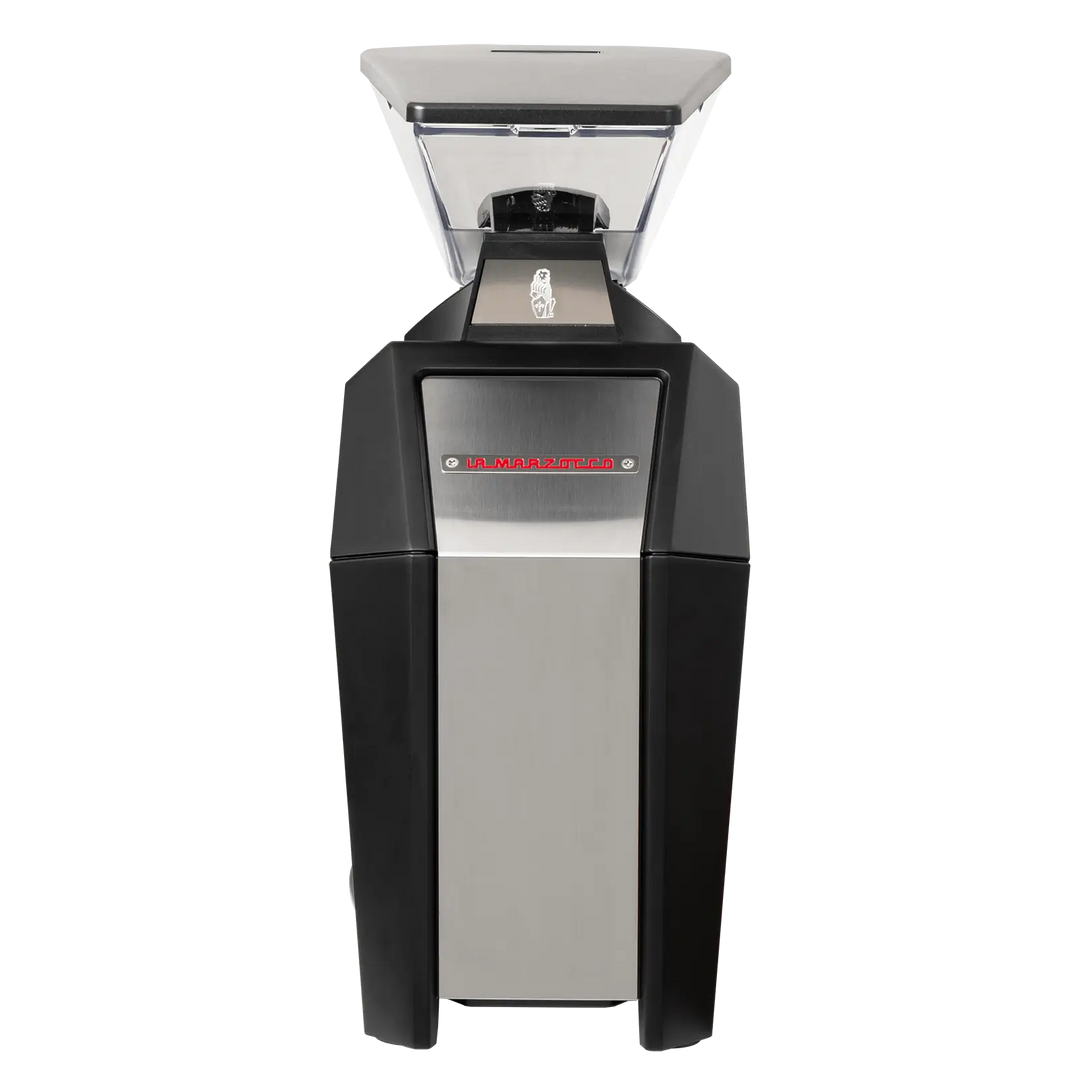 LaMarzocco black and silver electronic device on a white background
