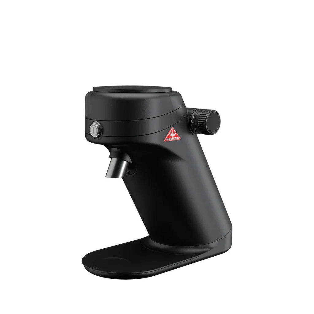 Black coffee maker on a white background