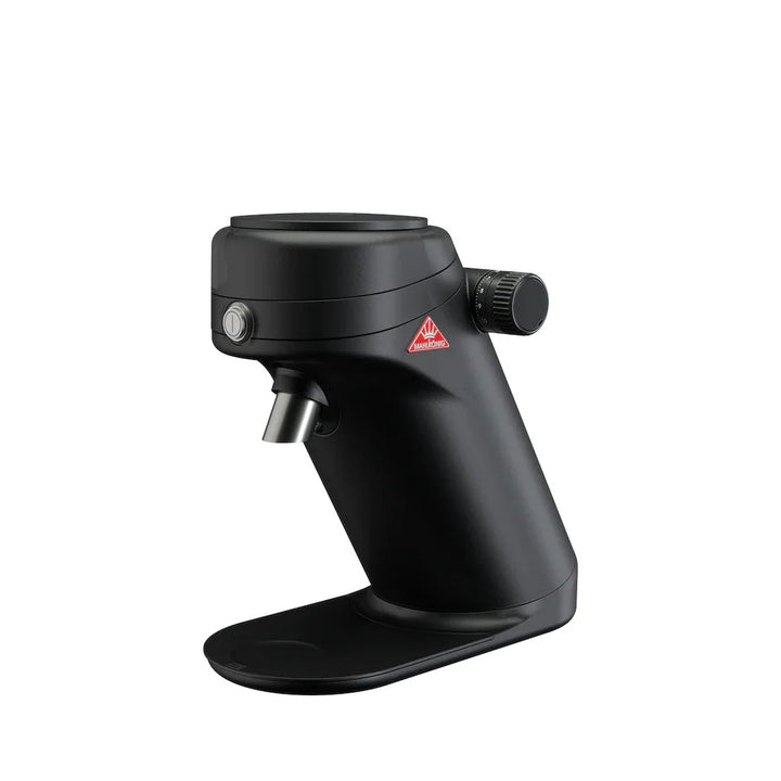 Black coffee maker on a white background