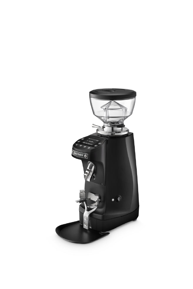 Black coffee grinder on a white background