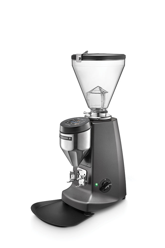 Coffee grinder with clear container on a white background